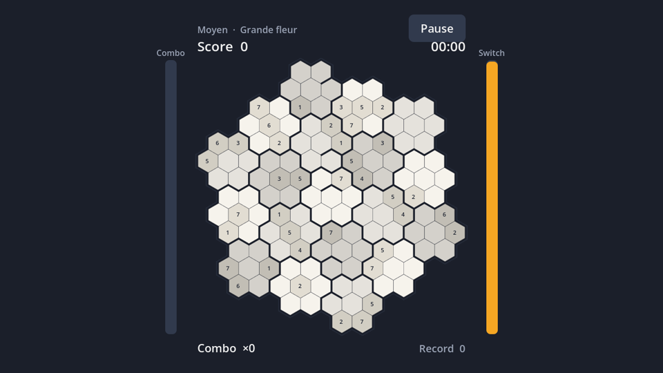 Figure hexagonale en fleurs
